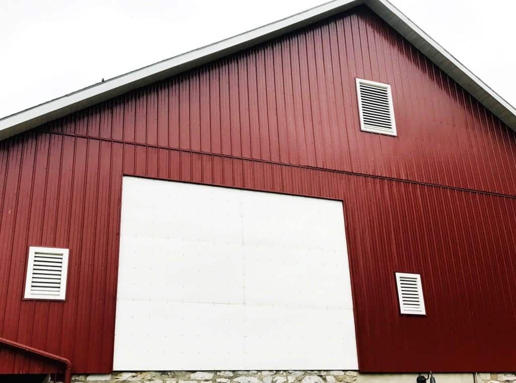 Watch an outdoor movie on the side of Landis Barn at Hershey Park Campground.